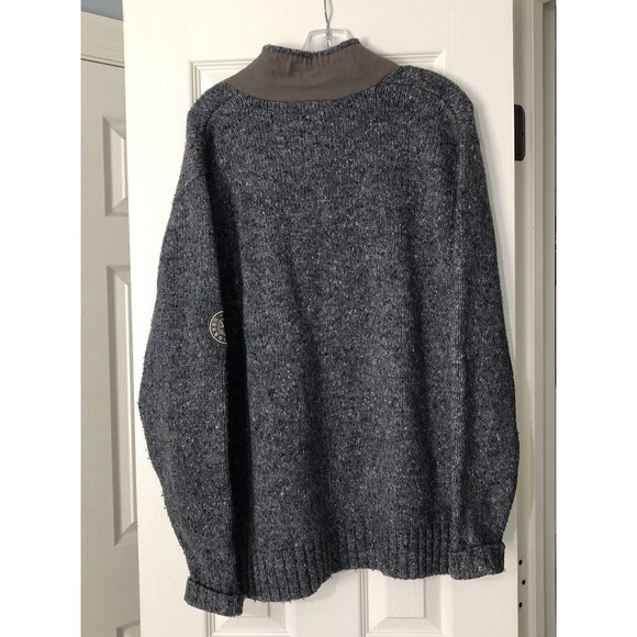 Vintage Columbia Sz XL Wool Sweater Men’s Gray Quarter Zip Fisherman Grandpa - Picture 8 of 9